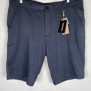 NWT Hawke & Co Stretch Flat Front Dark Gray Knit Moisture Wicking Shorts 38 NEW